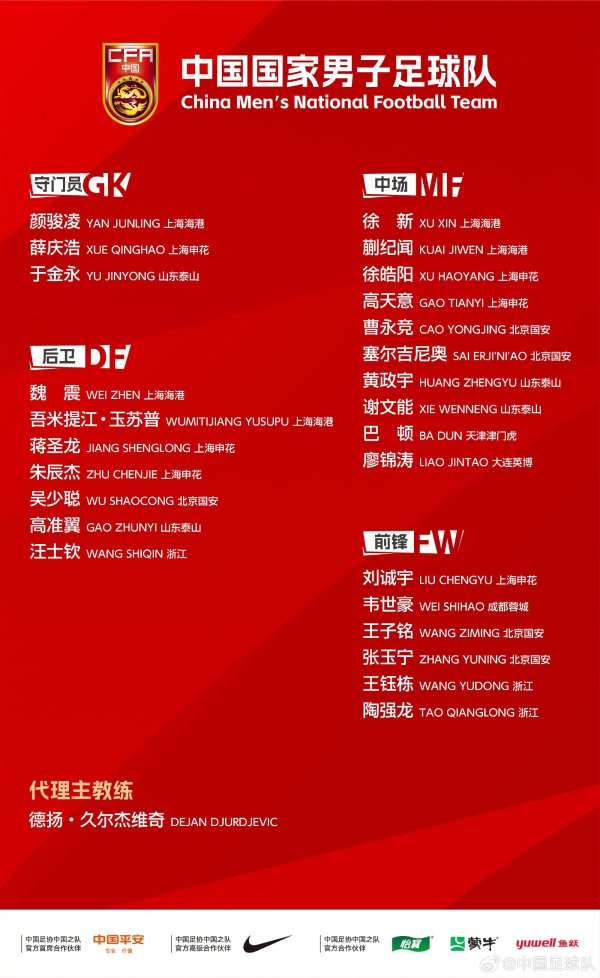 兴业配资 国足东亚杯大名单：蒯纪闻首入选！王钰栋、刘诚宇、塞鸟在列