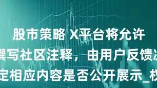 股市策略 X平台将允许AI机器人撰写社区注释，由用户反馈决定相应内容是否公开展示_权限_都有_Notes