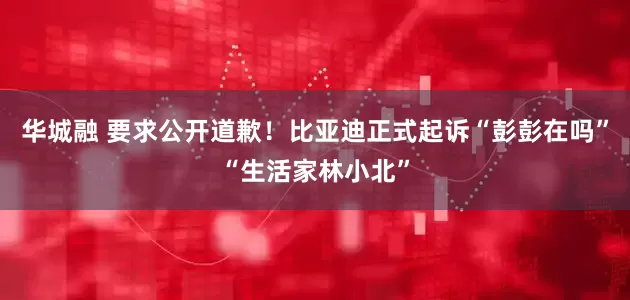 华城融 要求公开道歉！比亚迪正式起诉“彭彭在吗”“生活家林小北”